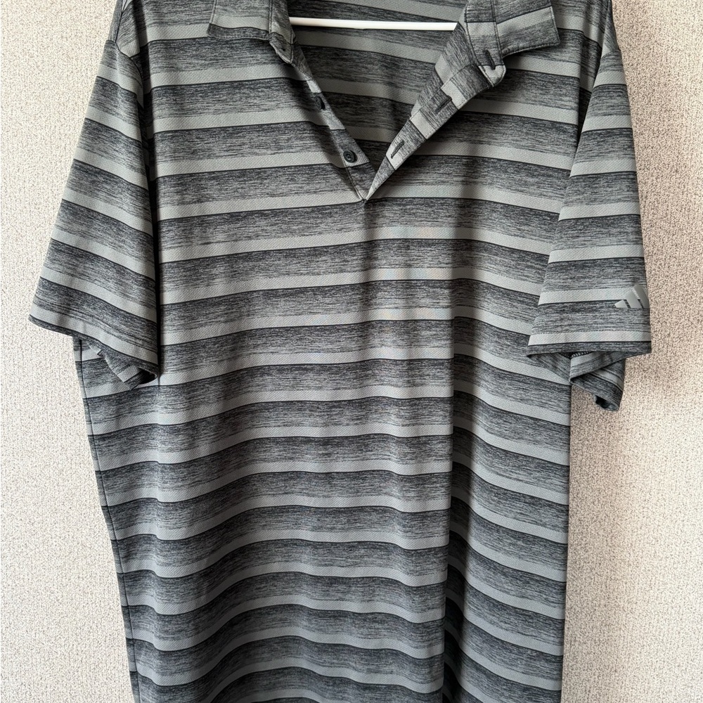 adidas Charcoal Striped‎ Polo Shirt
